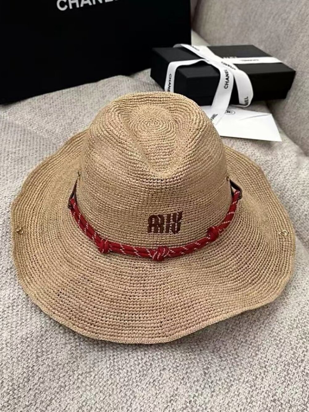 Miu Miu Outdoor Beach & Market Wide Brim Woven Hat
